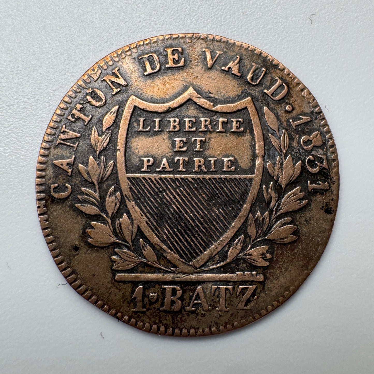 Monnaie ancienne Suisse - 1 batz Canton de Vaud 1831