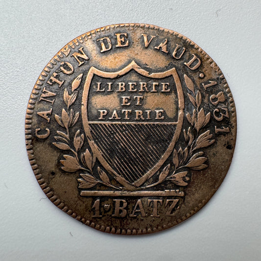 Monnaie ancienne Suisse - 1 batz Canton de Vaud 1831