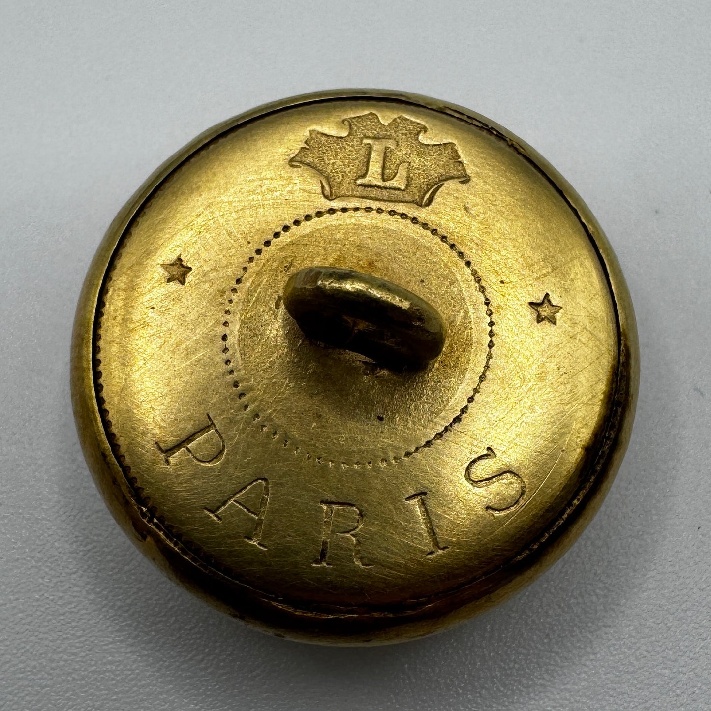 Bouton de Livrée ancien - cartouche d’alliance couronne comtale