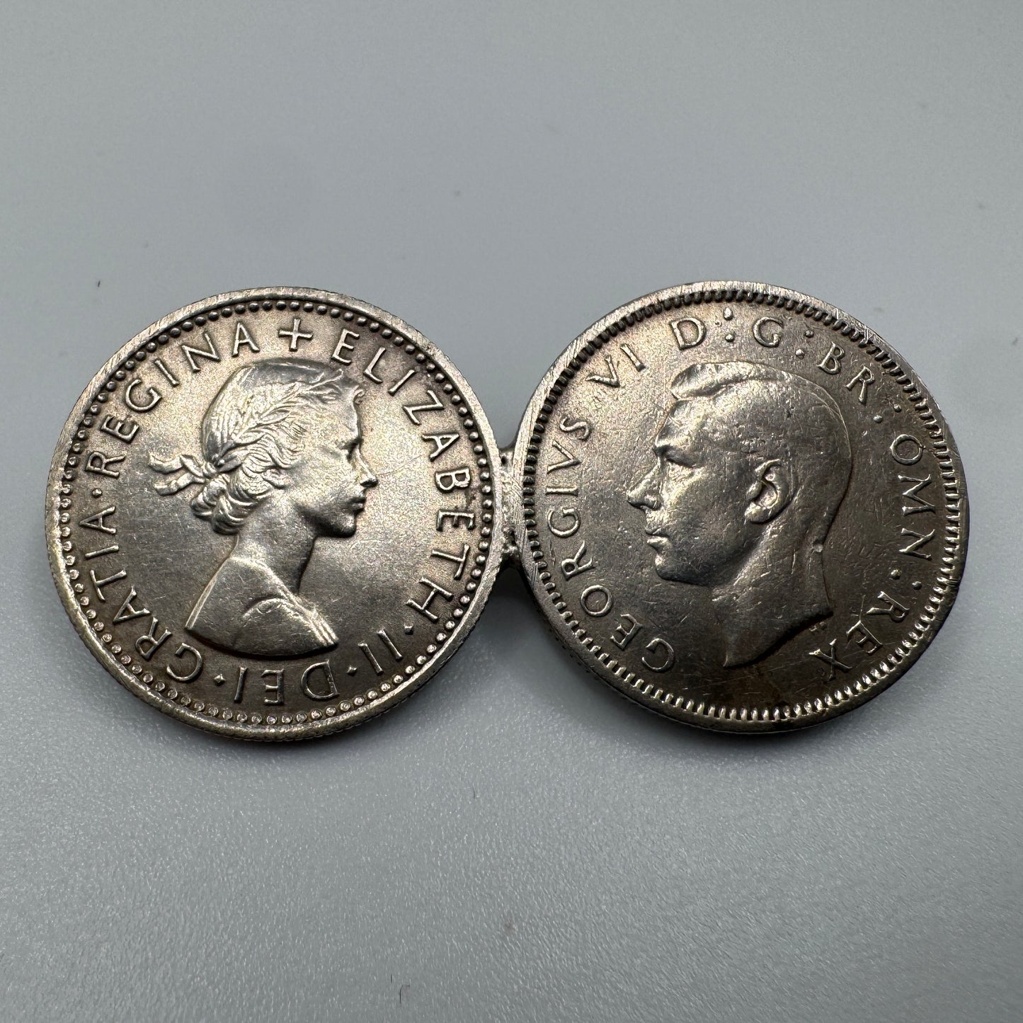 Broche ancienne « reine Élisabeth et roi Georges VI »