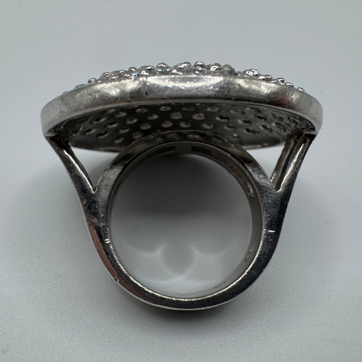 Grosse Bague en argent et brillants