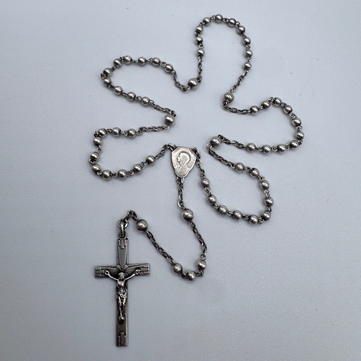 Superbe Chapelet d’enfant ancien entièrement en argent