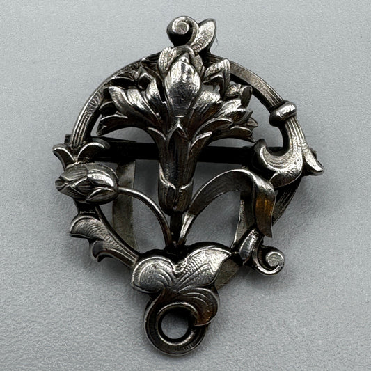 Passant de sautoir Art Nouveau - argent massif