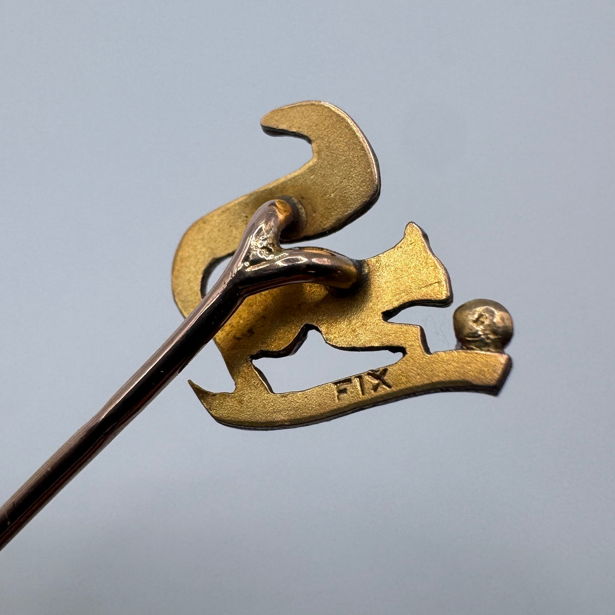 Superbe Épingle à cravate ancienne « écureuil » - plaqué or FIX