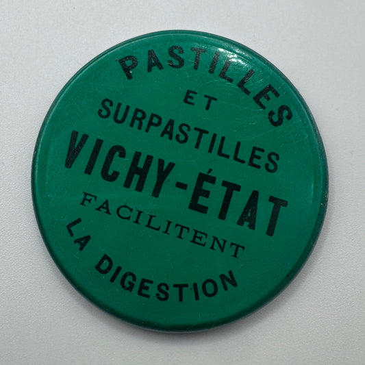 Miroir de poche ancien publicitaire « pastilles Vichy-Etat »
