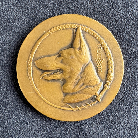 Medaille ancienne en bronze « Société canine du Poitou » - signée Schawb