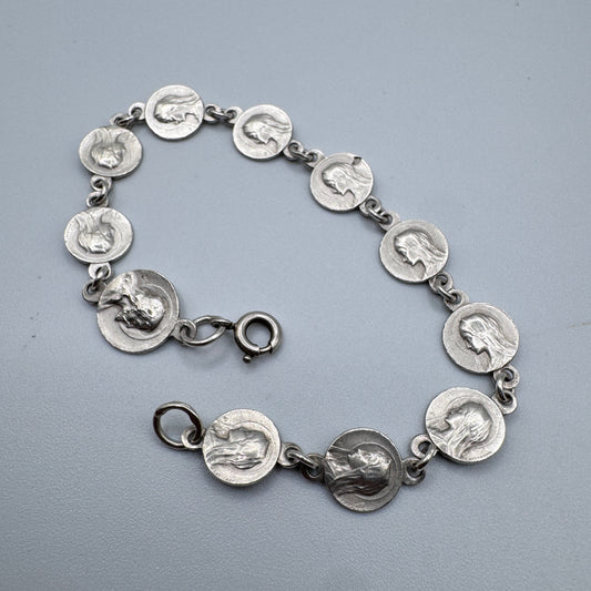 Superbe Dizainier ancien en argent « Sainte Vierge »