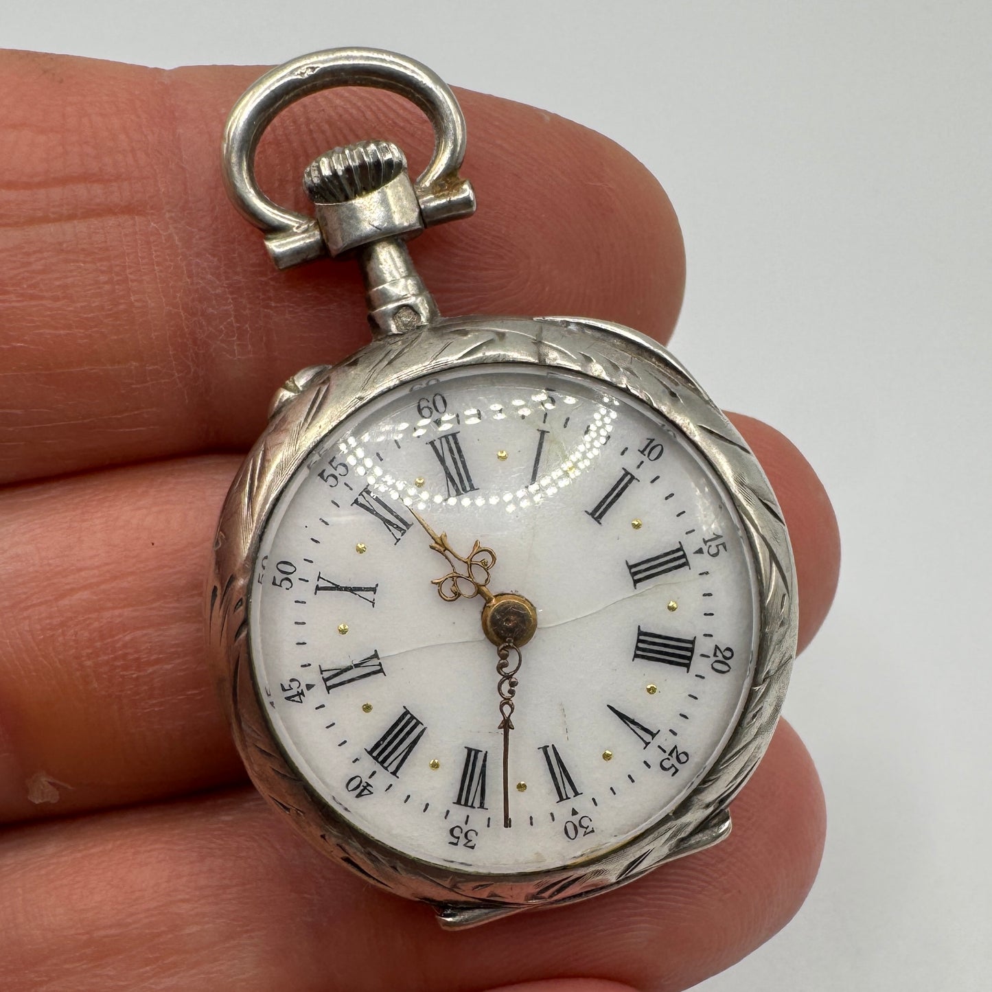 Montre de col à gousset Ancienne en argent