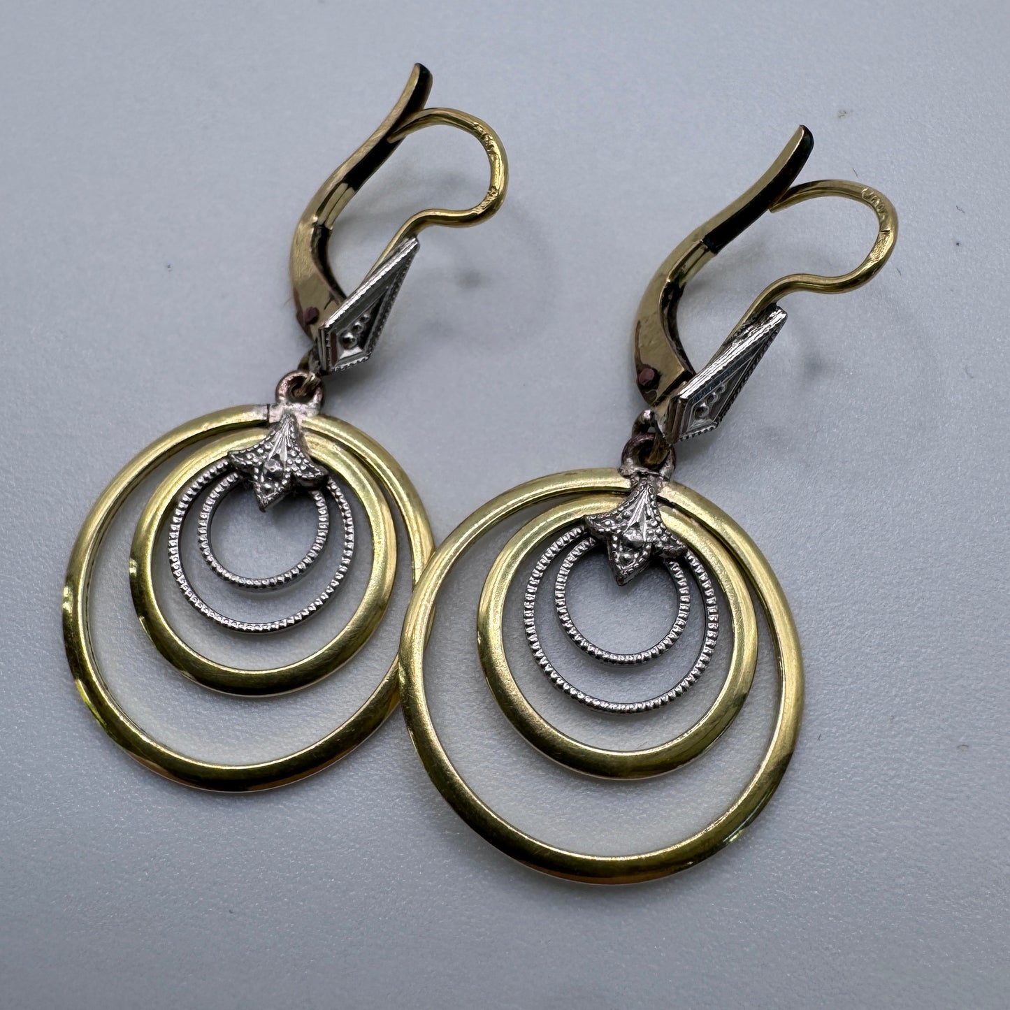 Boucles d’oreilles anciennes Art Deco - plaqué or