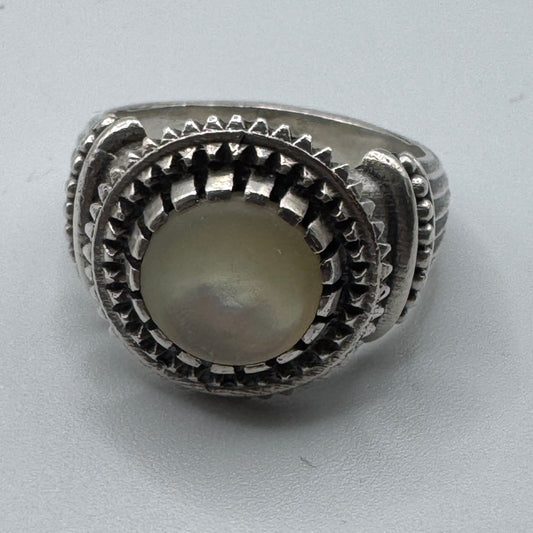 Superbe Bague en argent et nacre