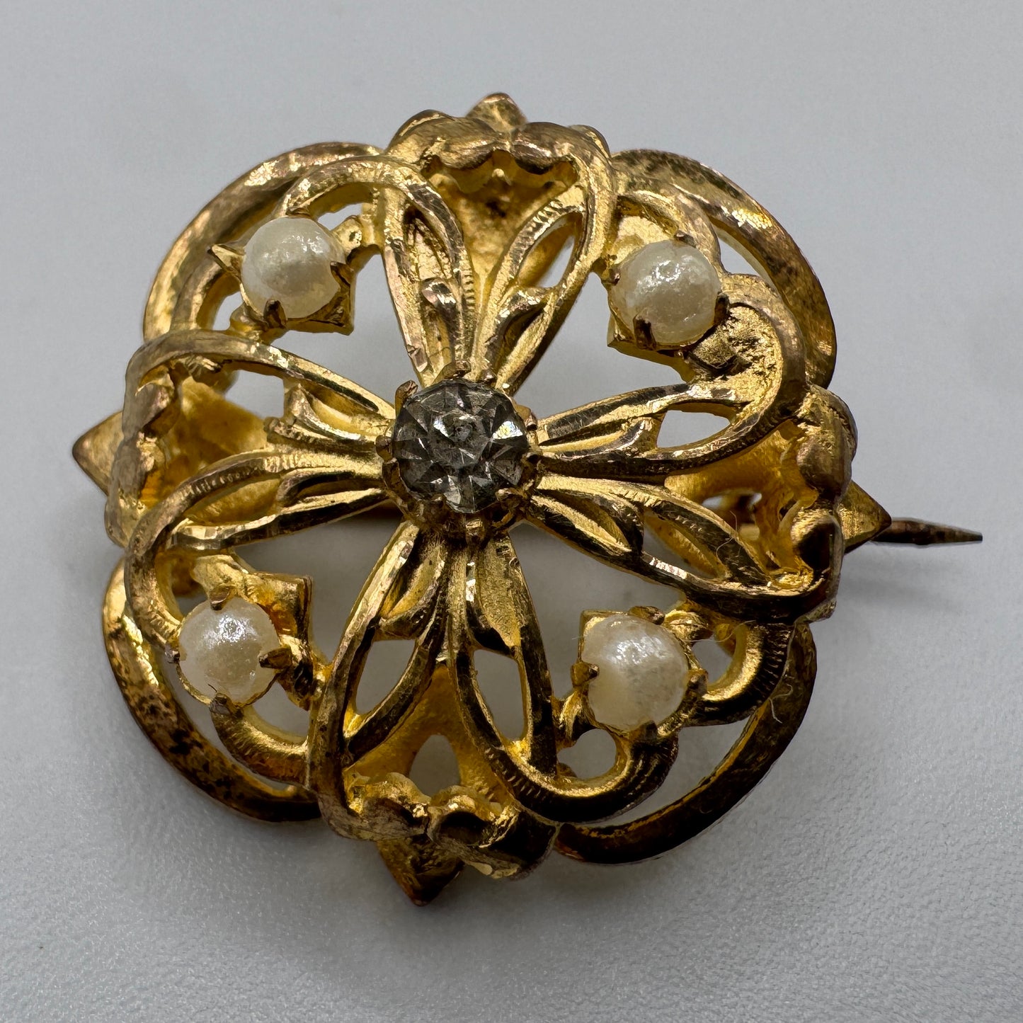 Broche ancienne vers 1900 - métal doré
