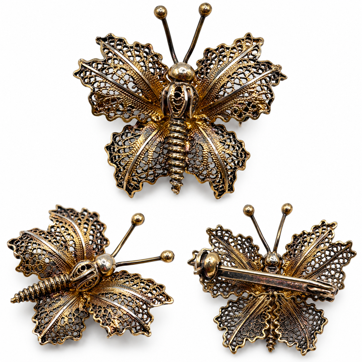 Broche Ancienne « papillon » - argent vermeil