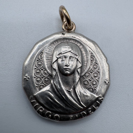 Très Rare Médaille religieuse ancienne - porte reliquaire en argent