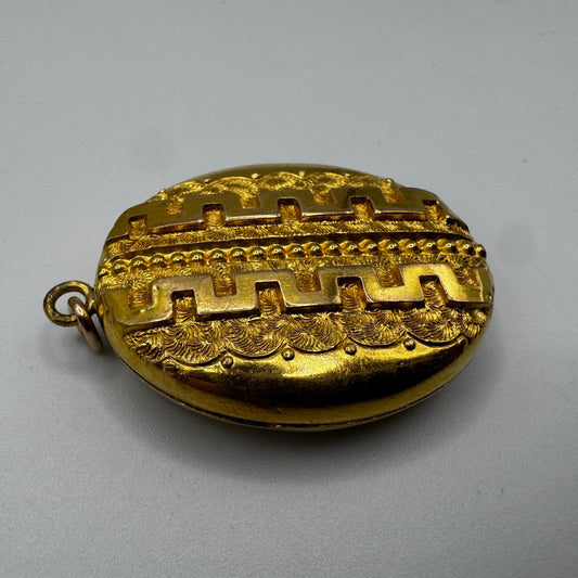 Pendentif ancien porte photo ou relique - plaqué or