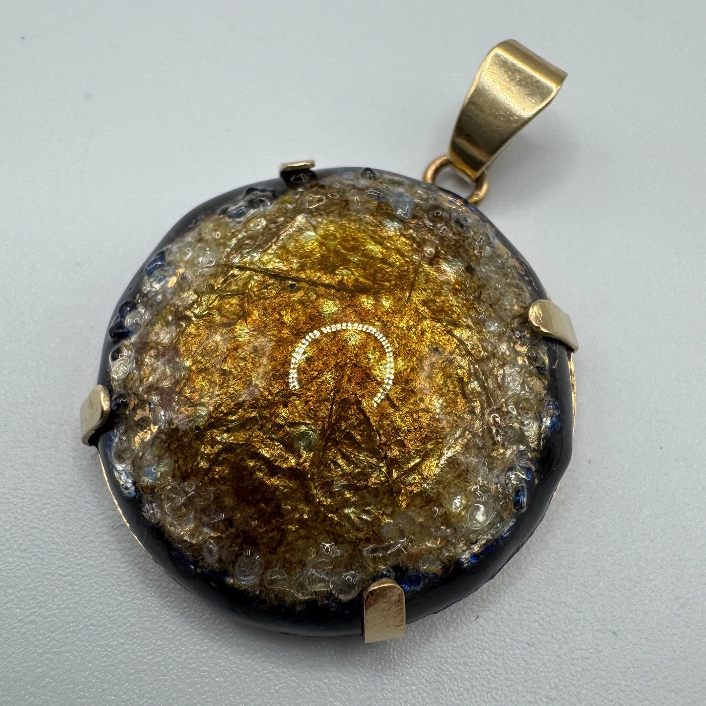 Superbe Pendentif en émaux sur cuivre - Limoges signé