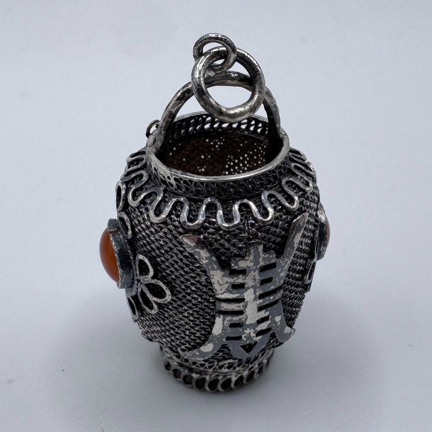 Rare pendentif ancien CHINOIS en argent massif