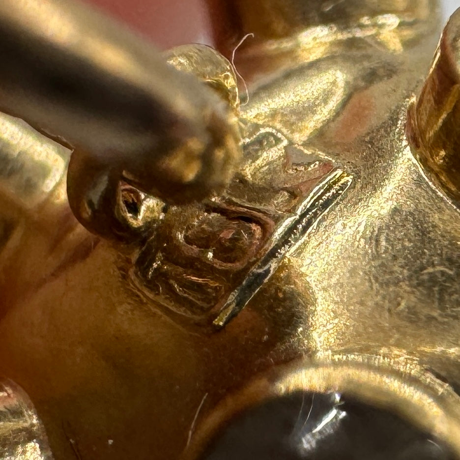 Rare Pendentif ancien « spoutnik » en or 18 carats et pierres taillées