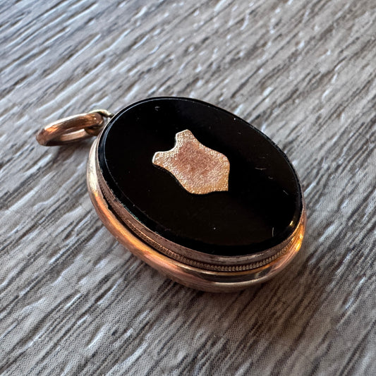 Pendentif ancien porte photo ou relique - plaqué or