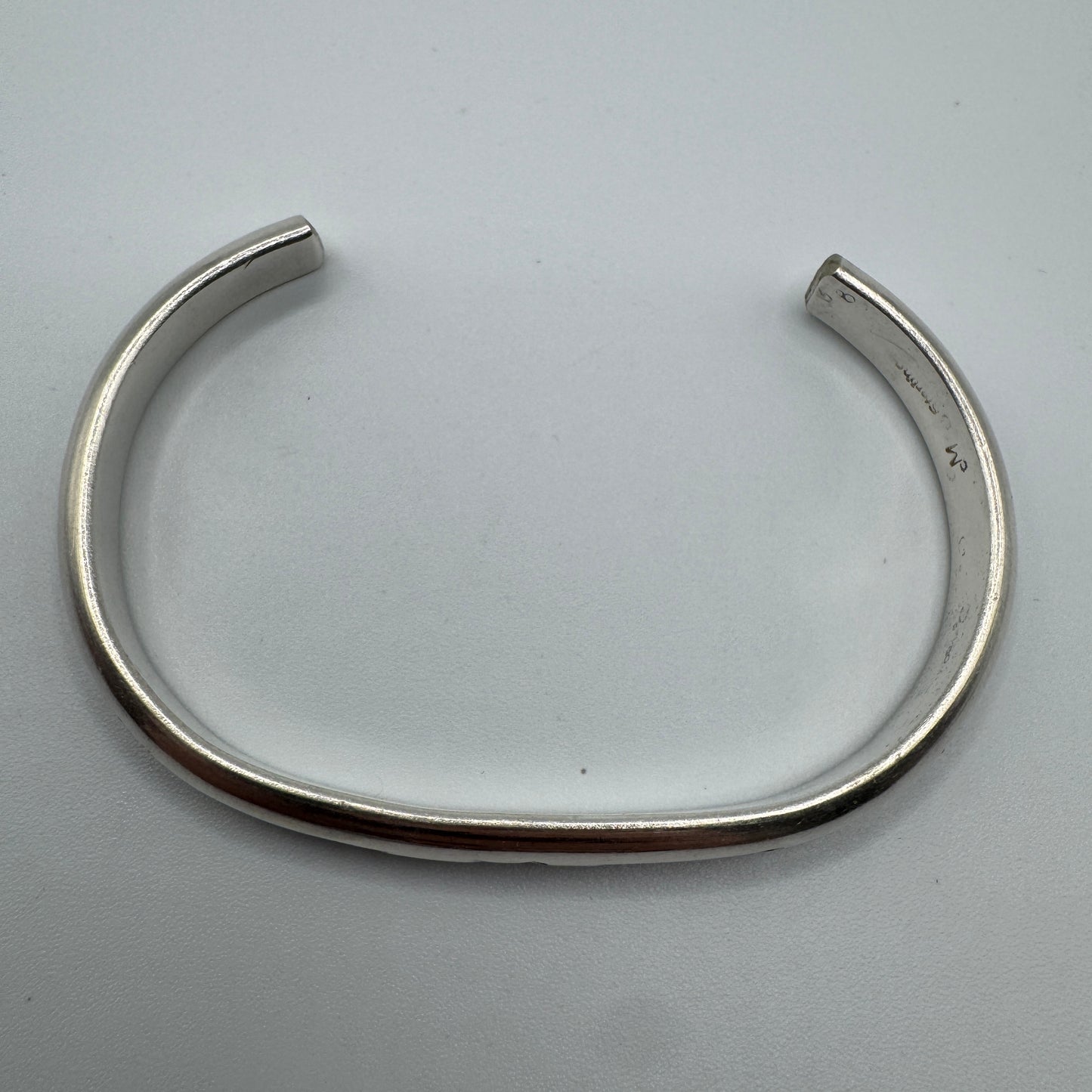 Bracelet jonc ancien en argent sterling - Fabrication artisanale américaine