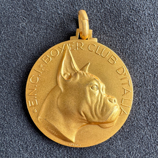 Medaille ancienne en bronze « Boxer club d’Italie »