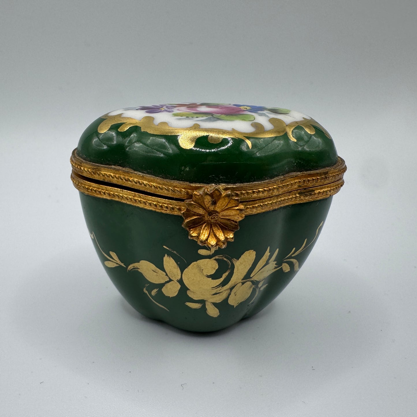 Boîte à Pilules en Porcelaine - Décor Floral