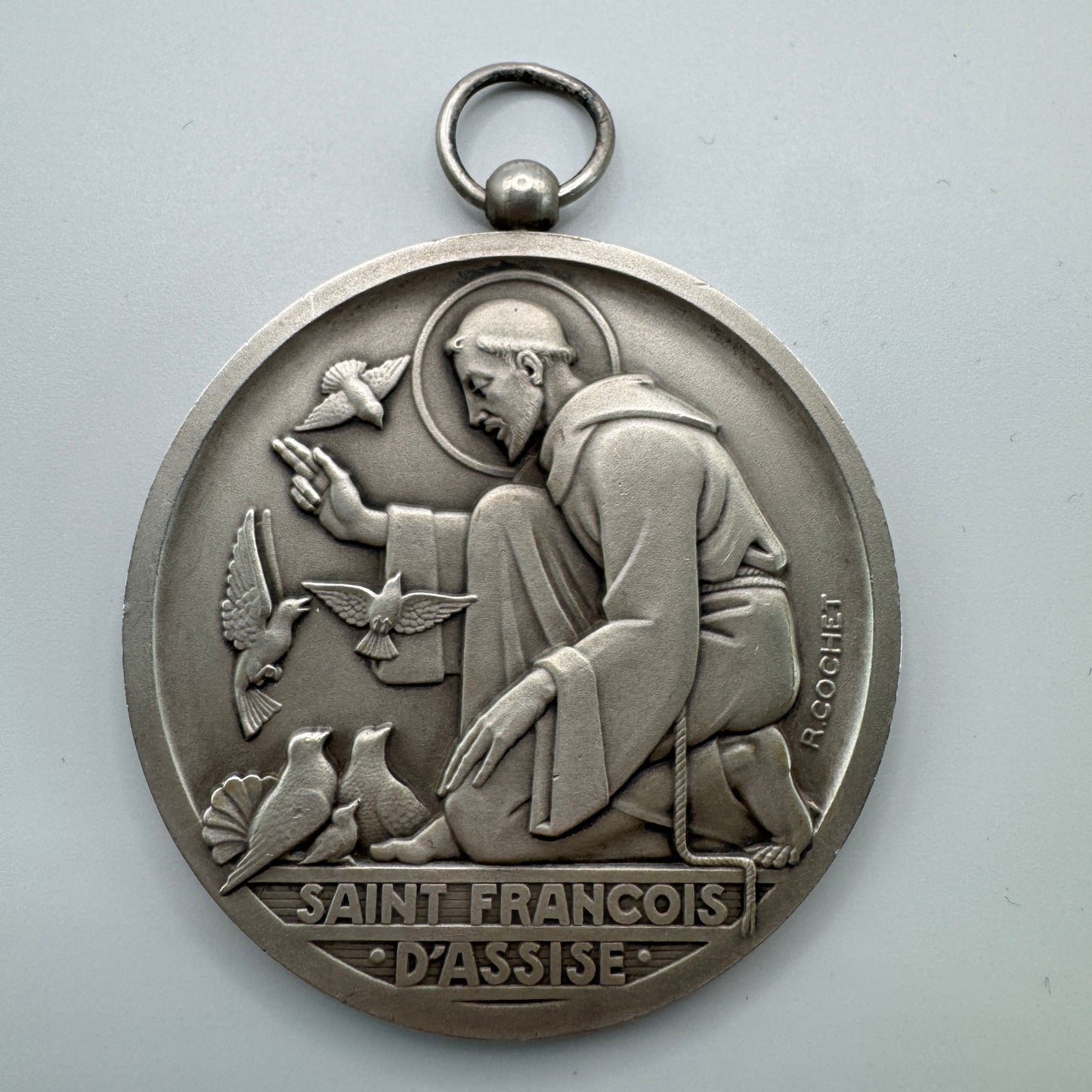 Médaille ancienne « Saint François D’Assise » par Cochet