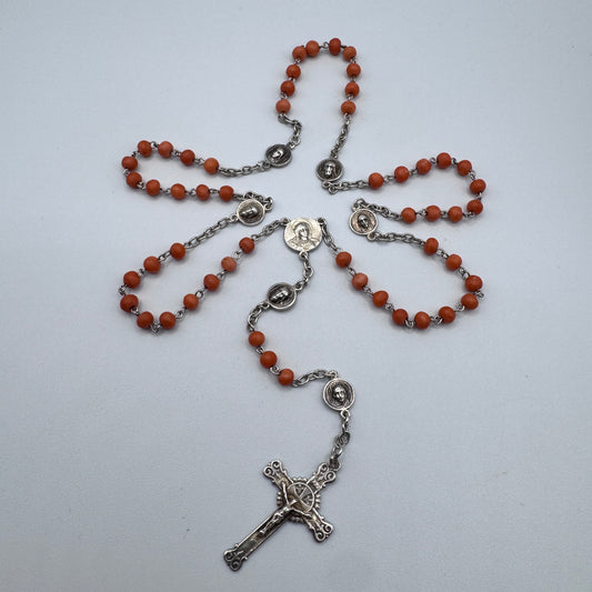 Superbe Chapelet ancien en argent et corail