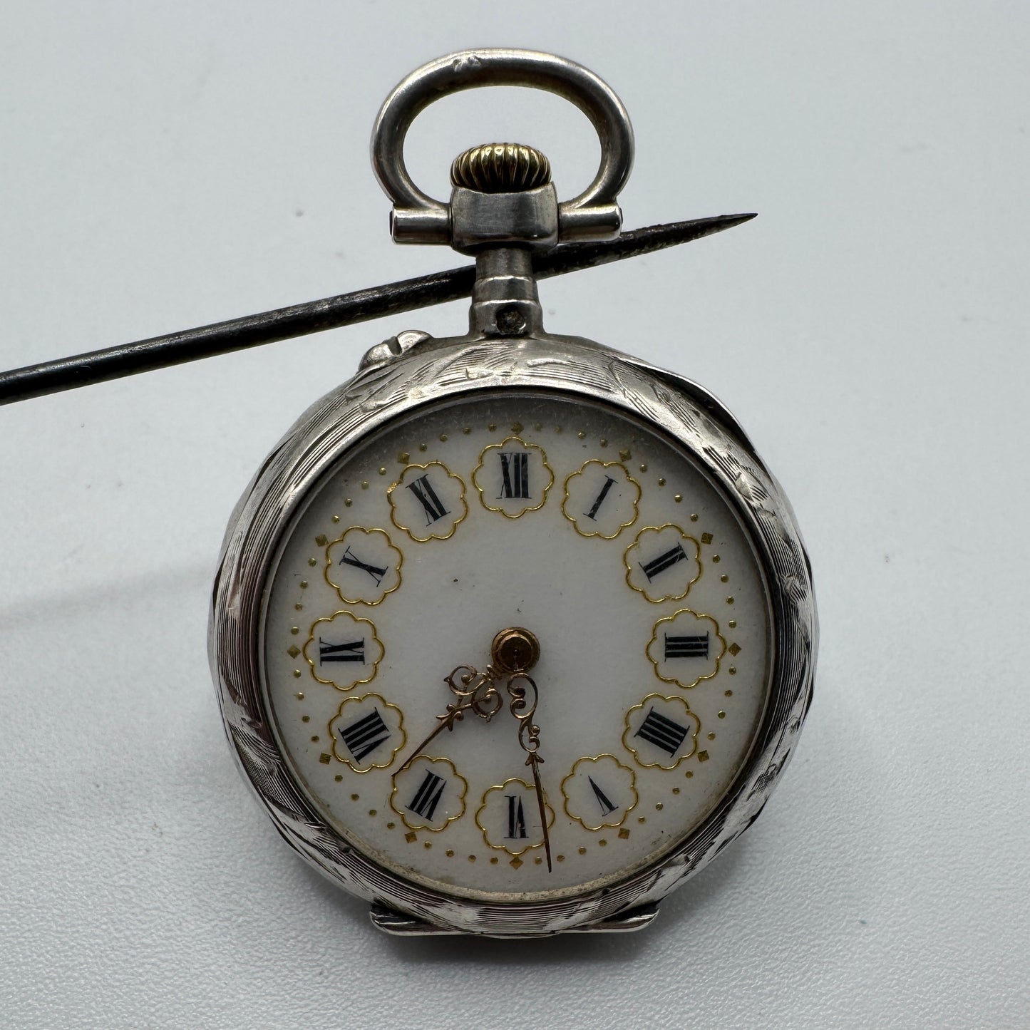 Montre de col à gousset Ancienne en argent