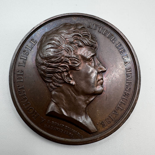 Médaille artistique 1833 en cuivre « Rouget de Lisle - La Marseillaise »