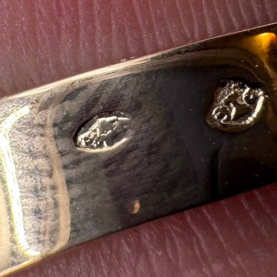 Superbe chevalière ancienne initiales FG - argent et or