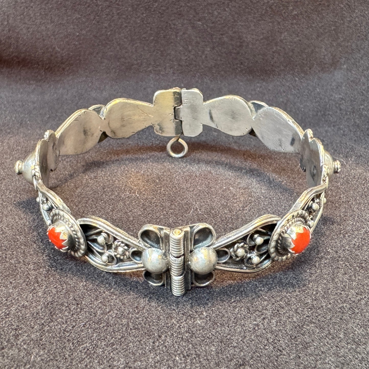 Bracelet ancien berbère - argent et corail