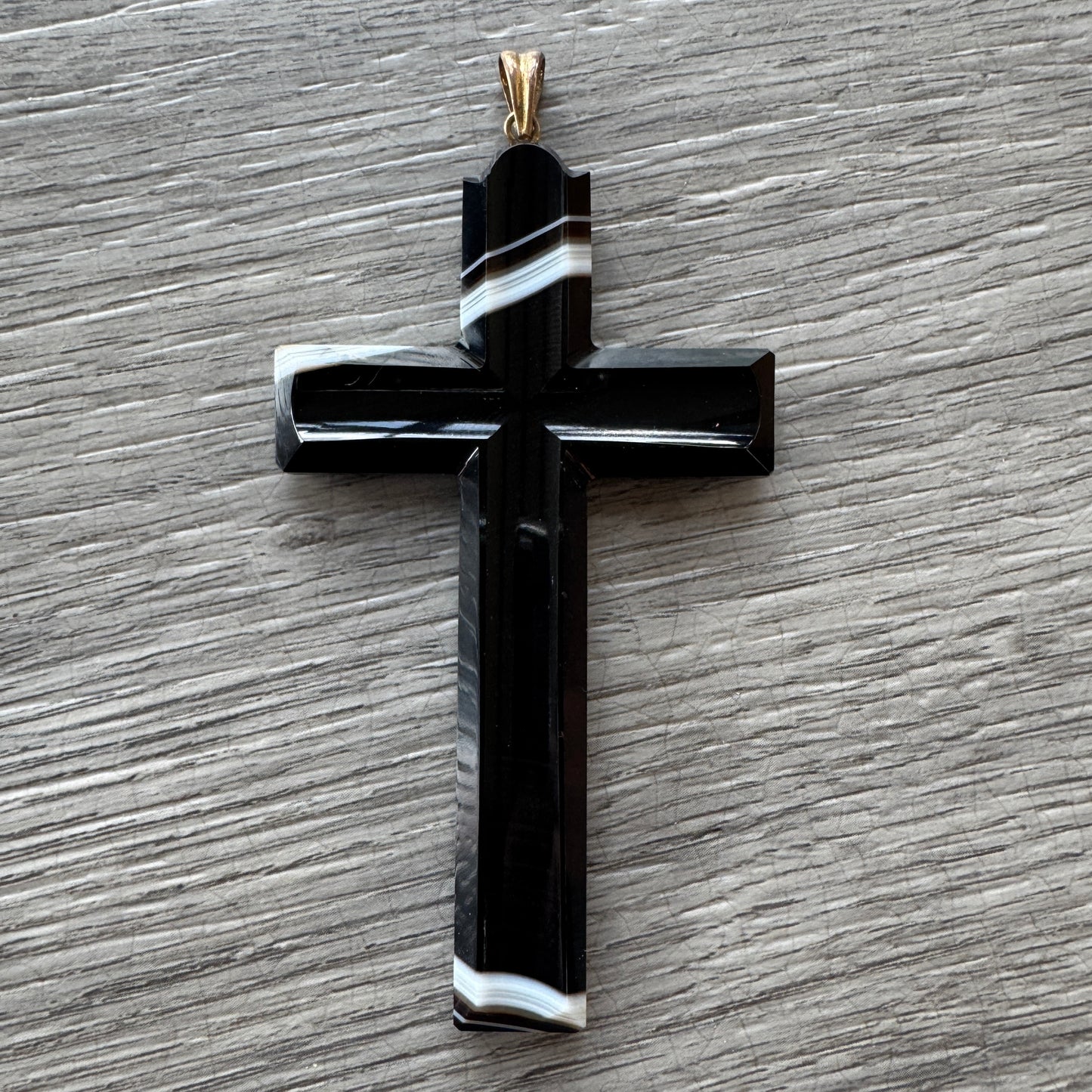 Croix pectorale ancienne - agate cornaline