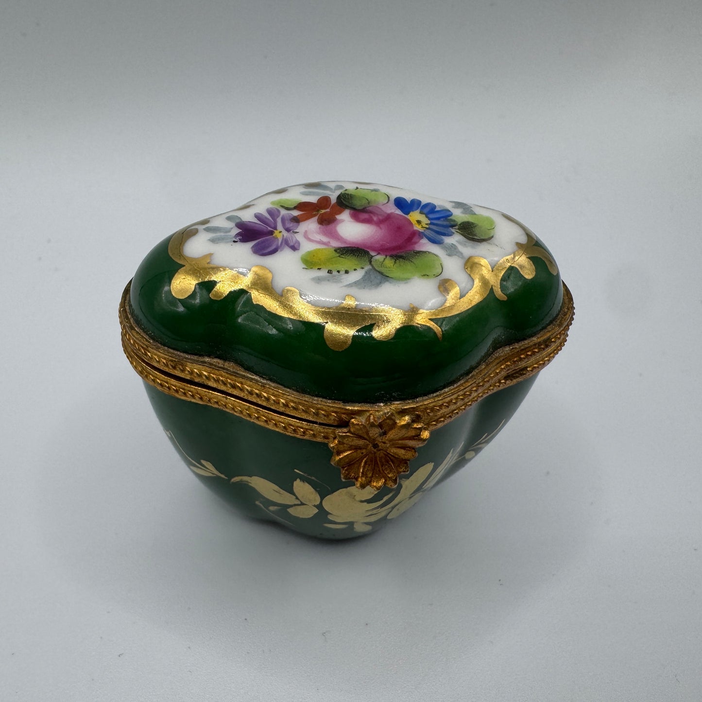 Boîte à Pilules en Porcelaine - Décor Floral