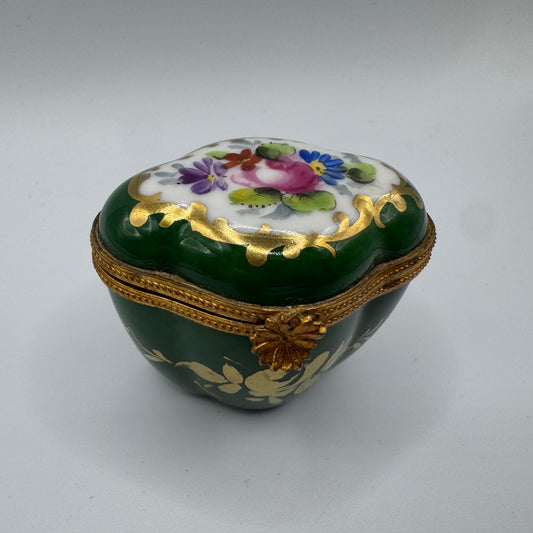 Boîte à Pilules en Porcelaine - Décor Floral