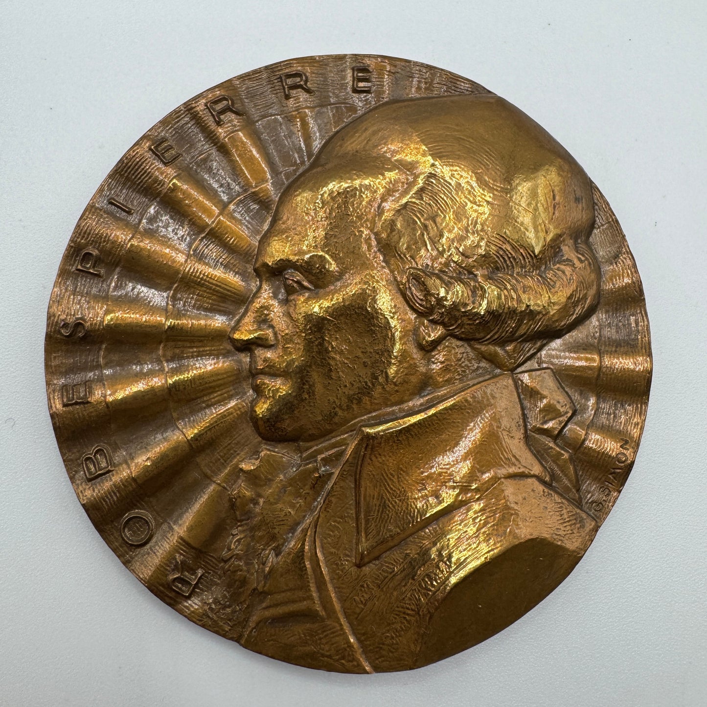 Medaille artistique ancienne en bronze « Robespierre »
