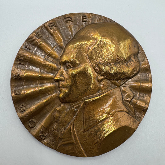 Medaille artistique ancienne en bronze « Robespierre »