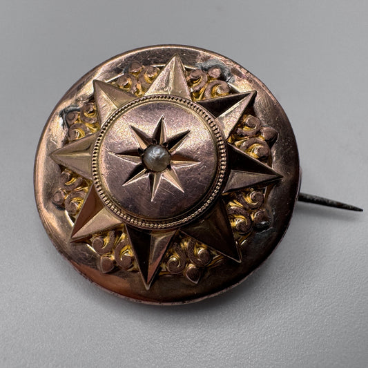 Broche ancienne en plaqué or - vers 1900