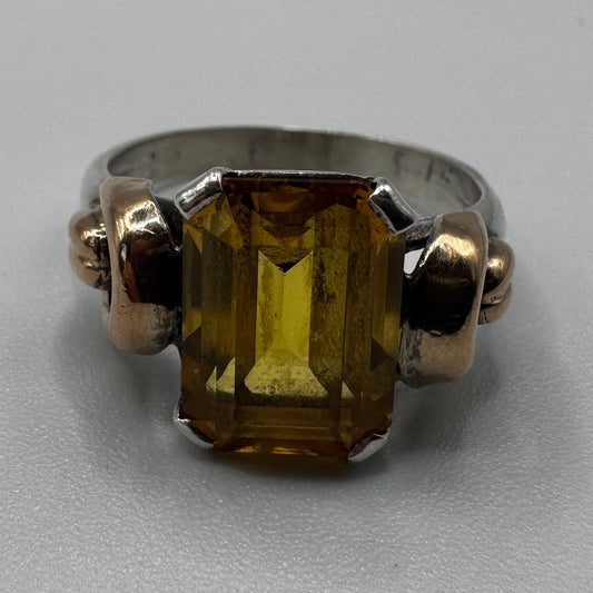 Superbe Bague ancienne années 30 - argent et vermeil