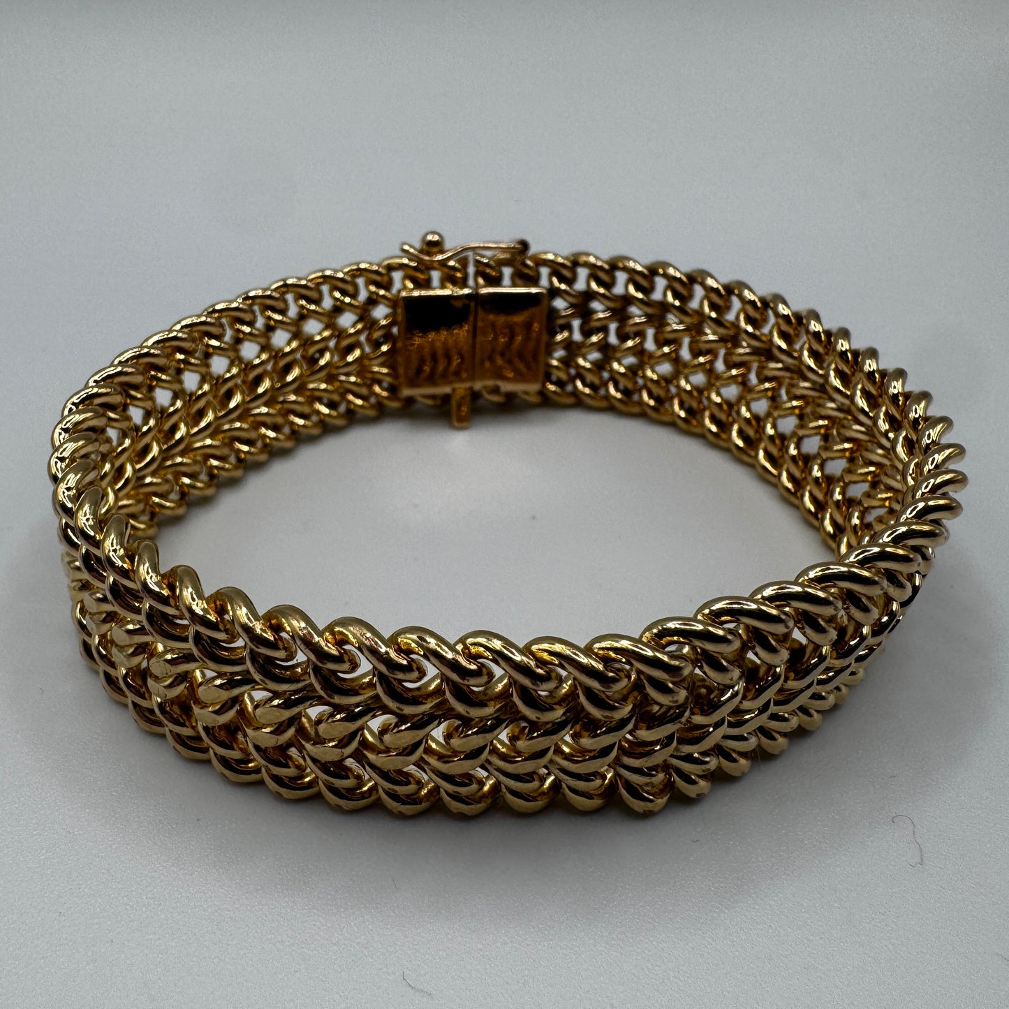 Bracelet vintage maille américaine - plaqué or
