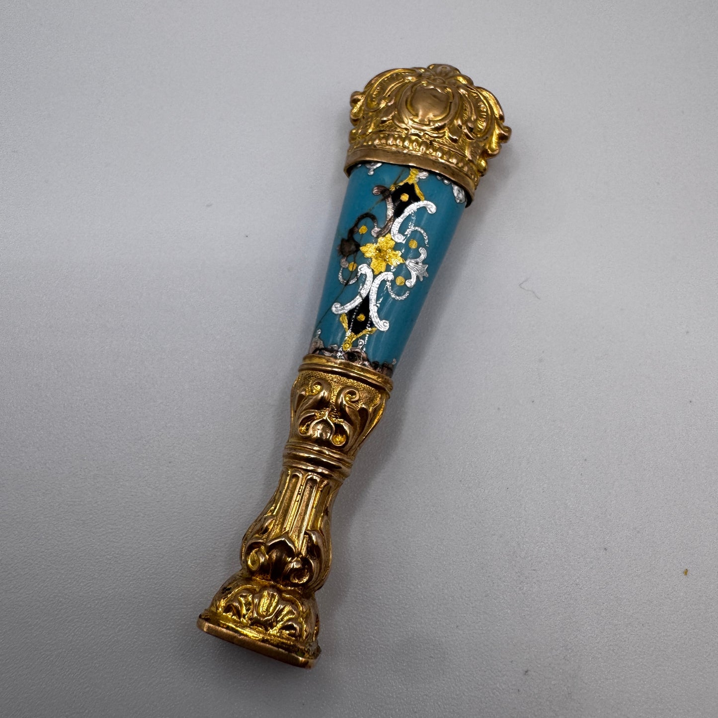 Superbe Cachet Sceau ancien vers 1850 - porcelaine émaillé