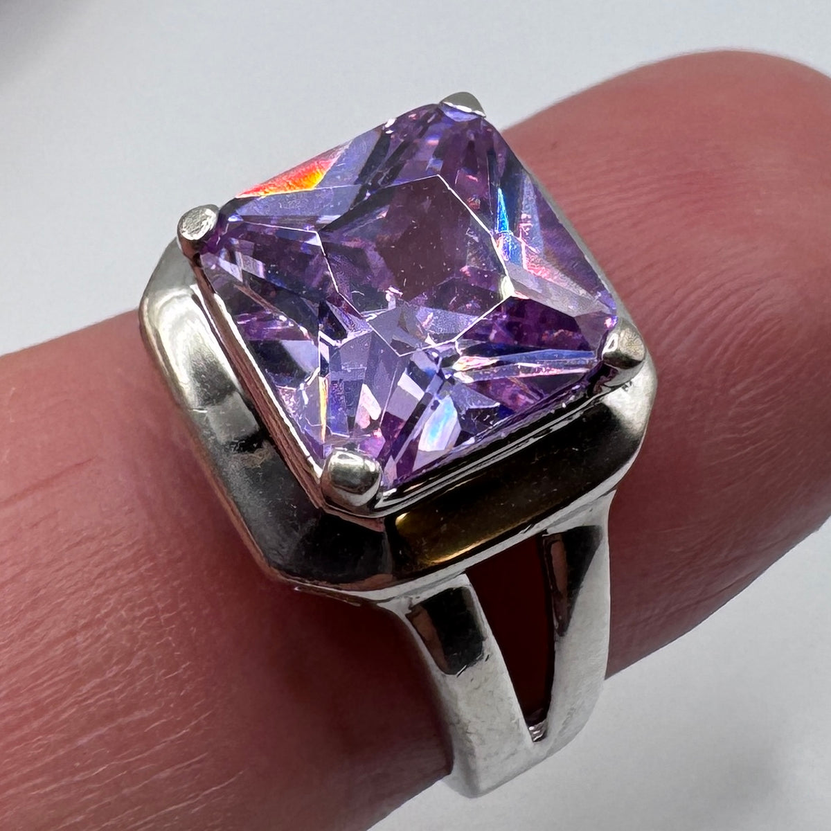 Superbe bague en argent et verroterie