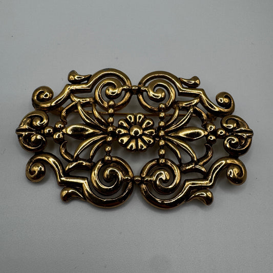 Grande Broche Vintage - métal doré