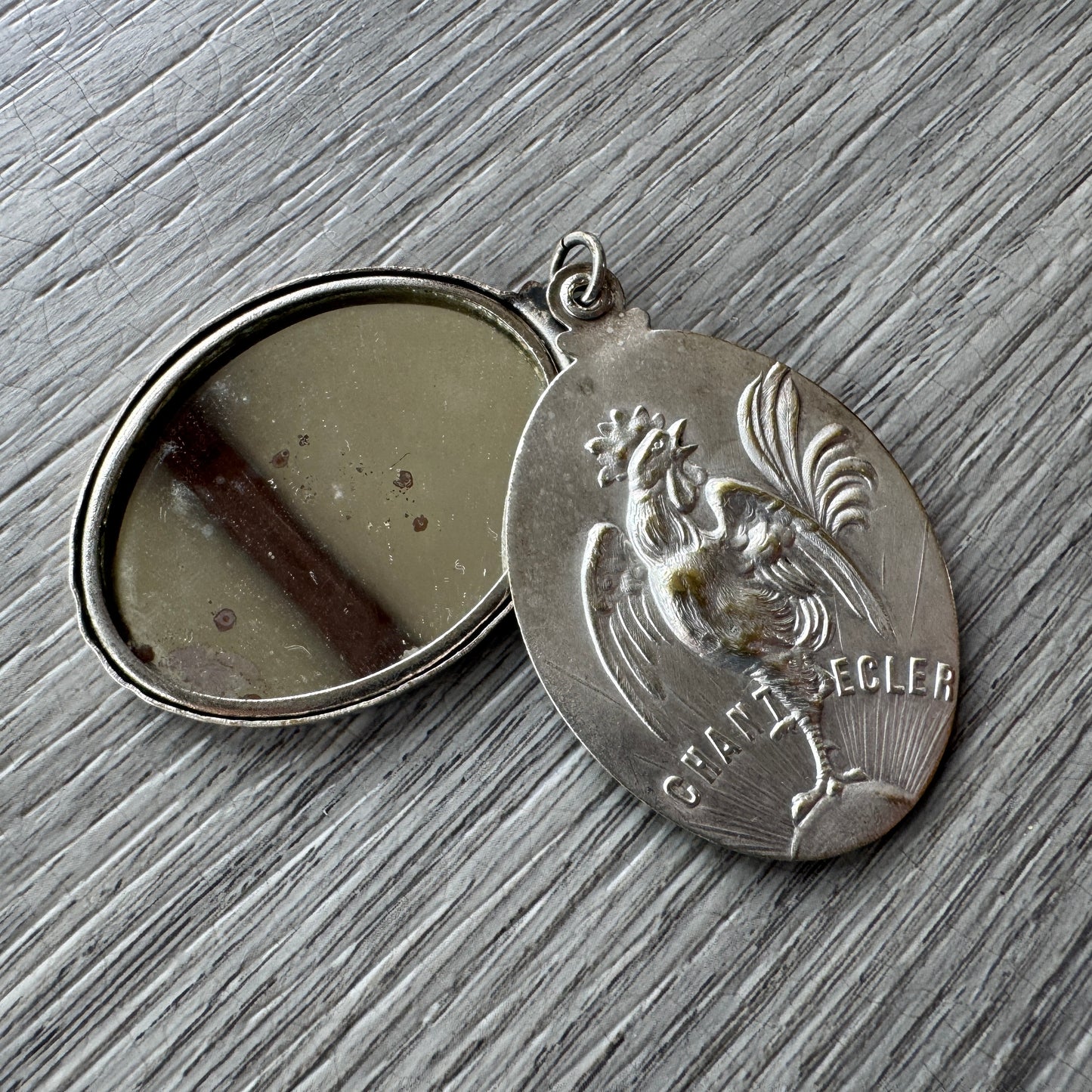 Miroir de poche ancien vers 1900 - CHANTECLER