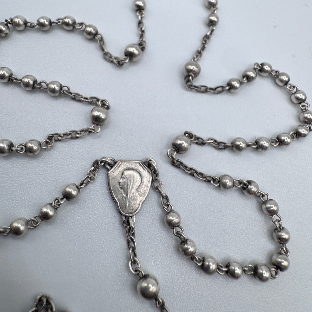 Superbe Chapelet d’enfant ancien entièrement en argent