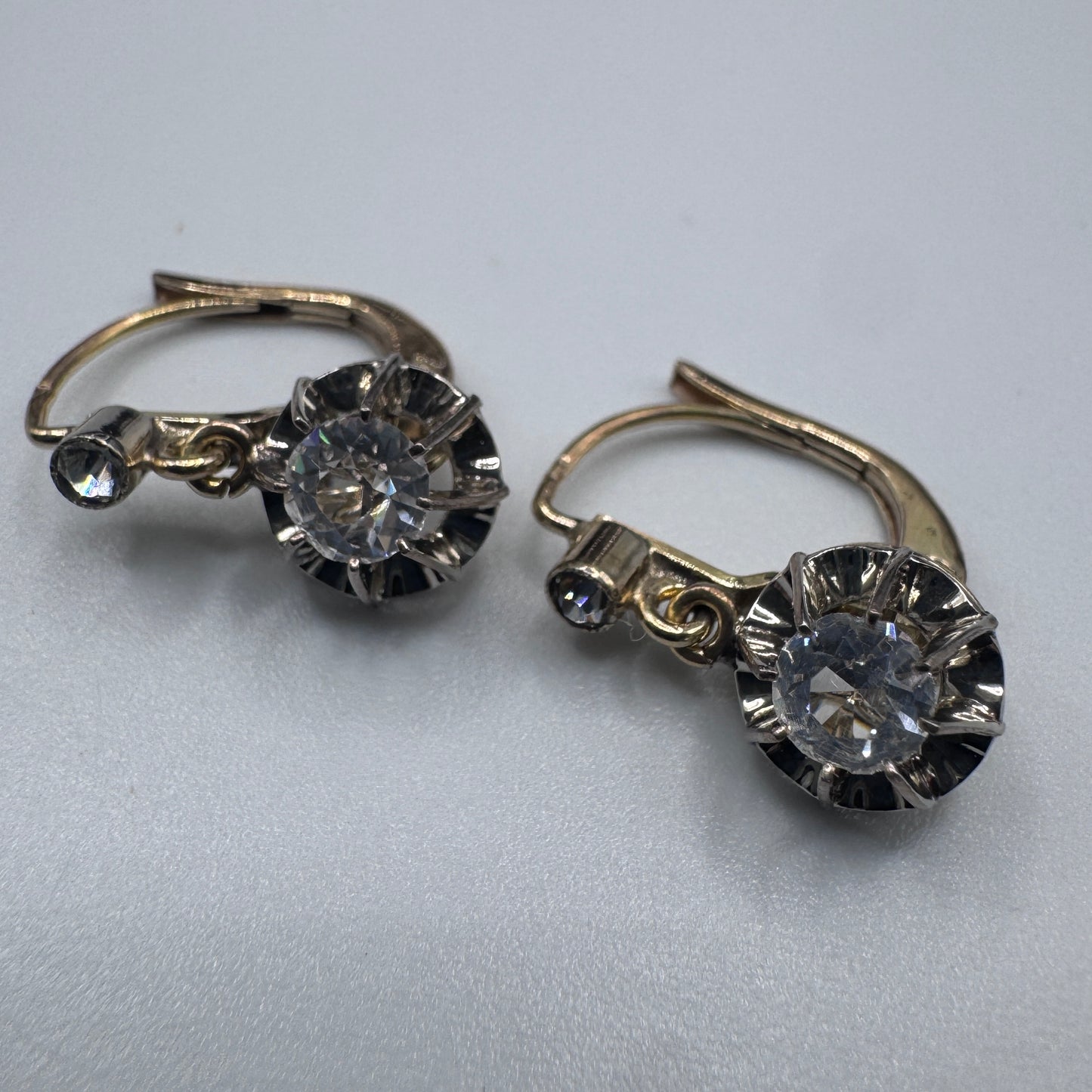 Boucles d’oreilles anciennes Art Deco - plaqué or ORIA - neuf stock bijoutier ancien