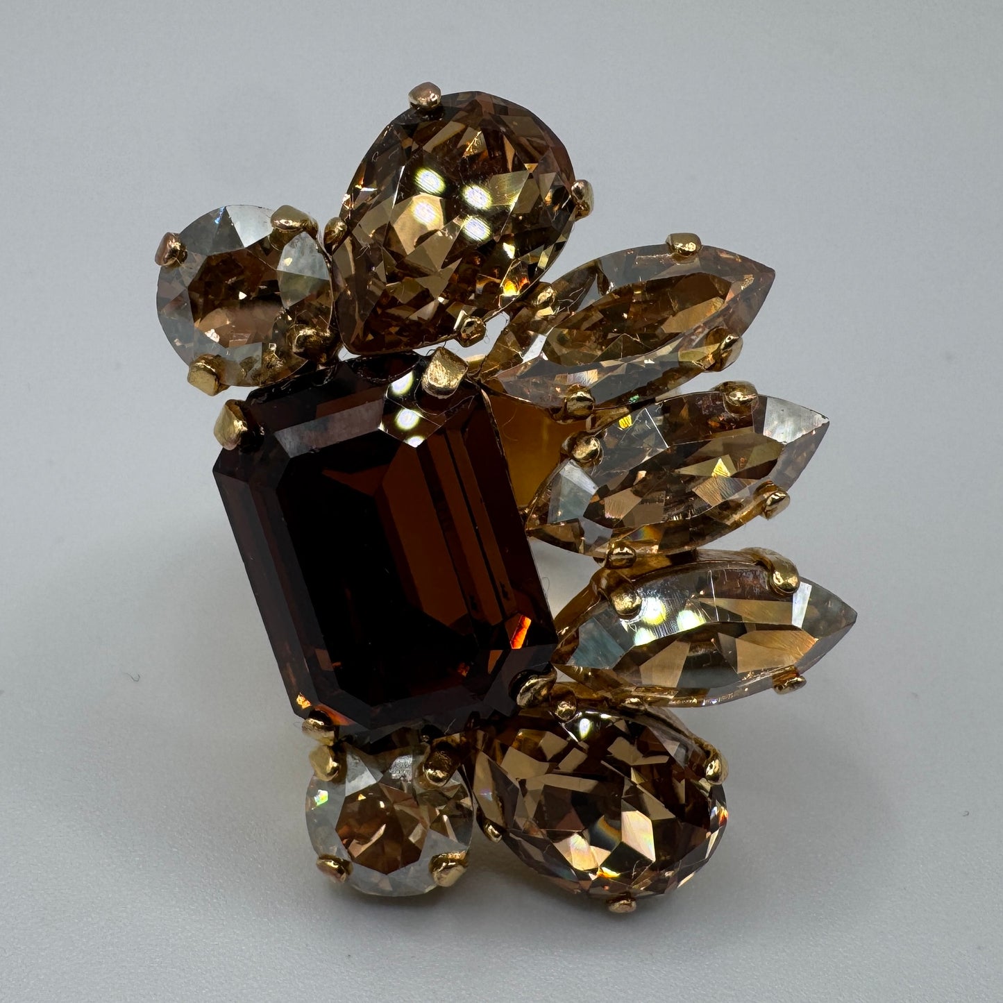 Bague de créateur Philippe Ferrandis Paris - métal doré et verroterie