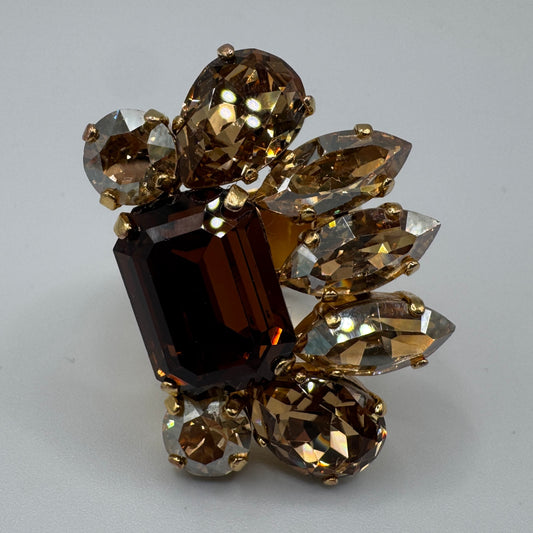 Bague de créateur Philippe Ferrandis Paris - métal doré et verroterie