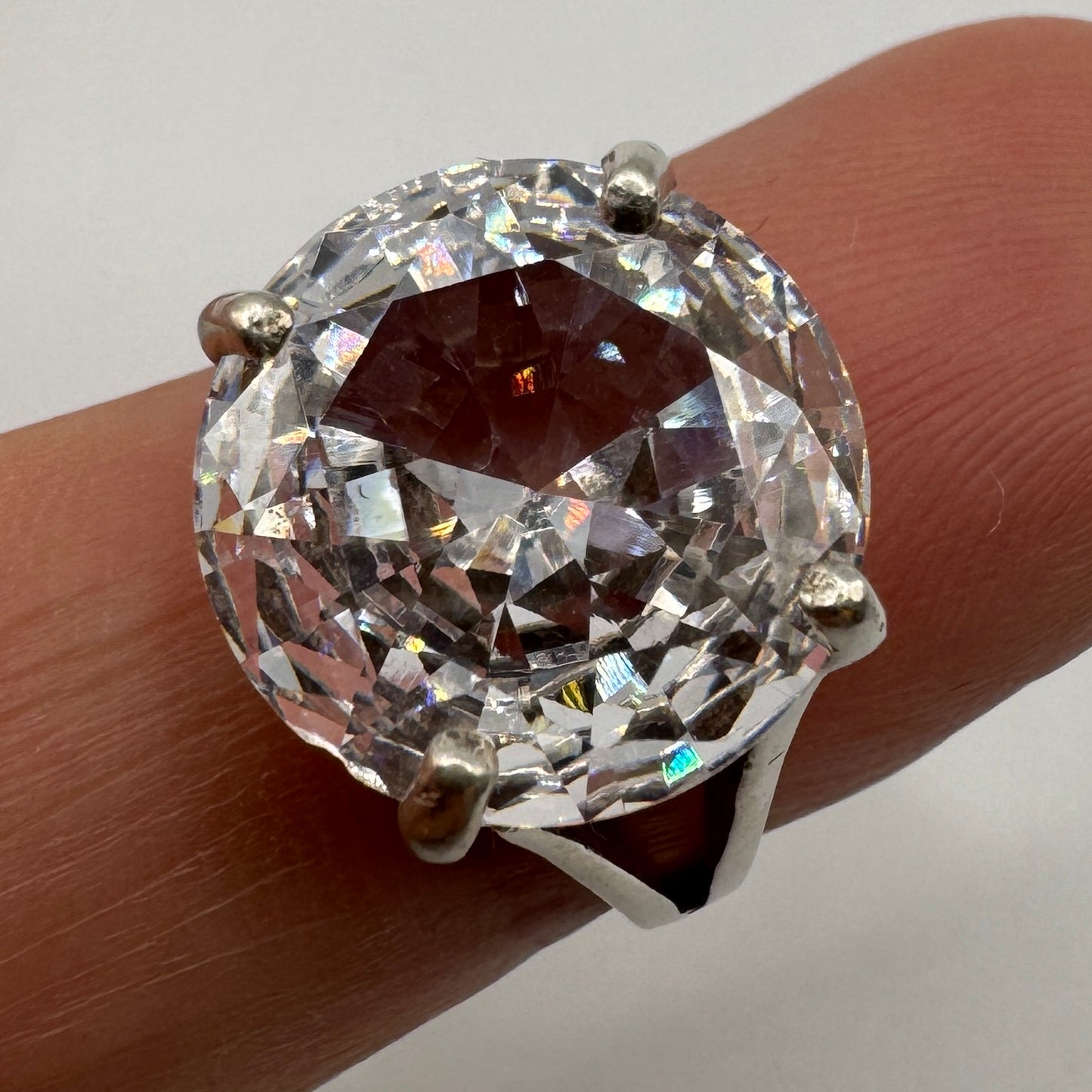 Superbe Bague argent et cristal