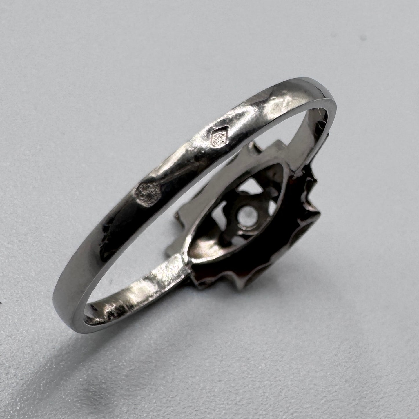 bague ancienne Art Deco en argent et vermeil - neuf stock ancien bijoutier