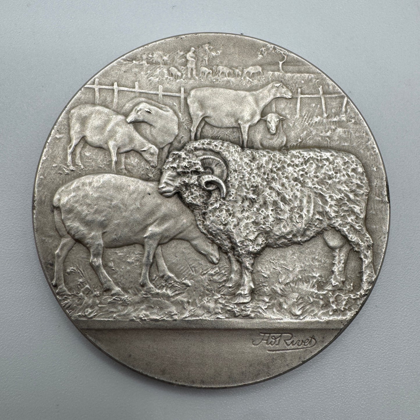 Médaille ancienne bronze argenté « comice agricole de Romorantin » - signée Rivet